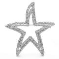 Textured Open Star Brooch — Silver
