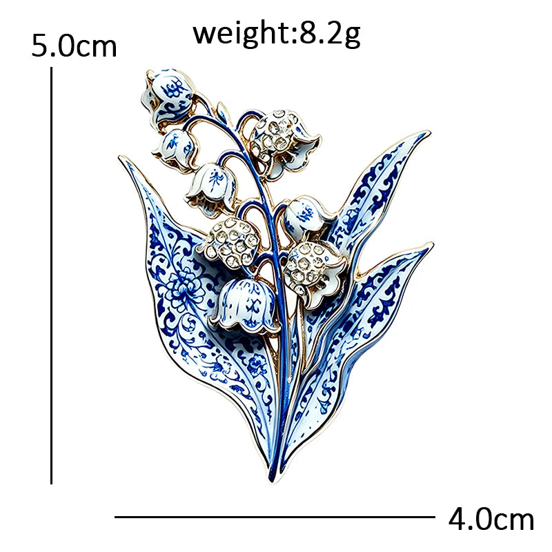 Lily of the Valley Spray Brooch