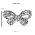 Sparkling Rhinestone Ribbon Bow Brooch dimensions and weight