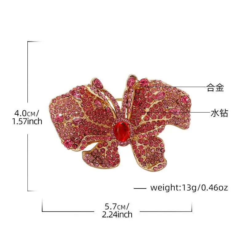 Rhinestone Petal Cluster Brooch