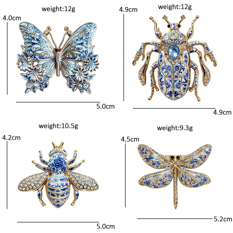 Patterned Garden Insect Motif Brooch