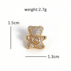Petite Flower and Teddy Bear Collar Brooch