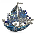 Blue Jeweled Sailboat Brooch product variant photo