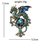 Vintage Winged Dragon with Jewel Brooch
