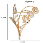 Lily of the Valley with Pearl-Look Flowers Brooch — dimensions