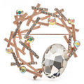 Geometric Branch Wreath with Faceted Oval Brooch product variant photo