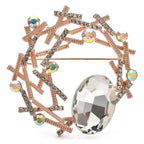 Geometric Branch Wreath with Faceted Oval Brooch product variant photo