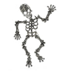 Dancing Rhinestone Skeleton Brooch — Gunmetal