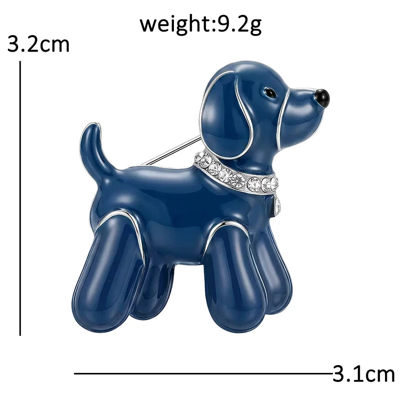 Balloon Dog with Sparkling Collar Brooch