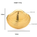 Concentric Ridged Clam Shell Brooch — dimensions