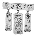 Mystic Symbols with Tassel Charms Brooch — Silver