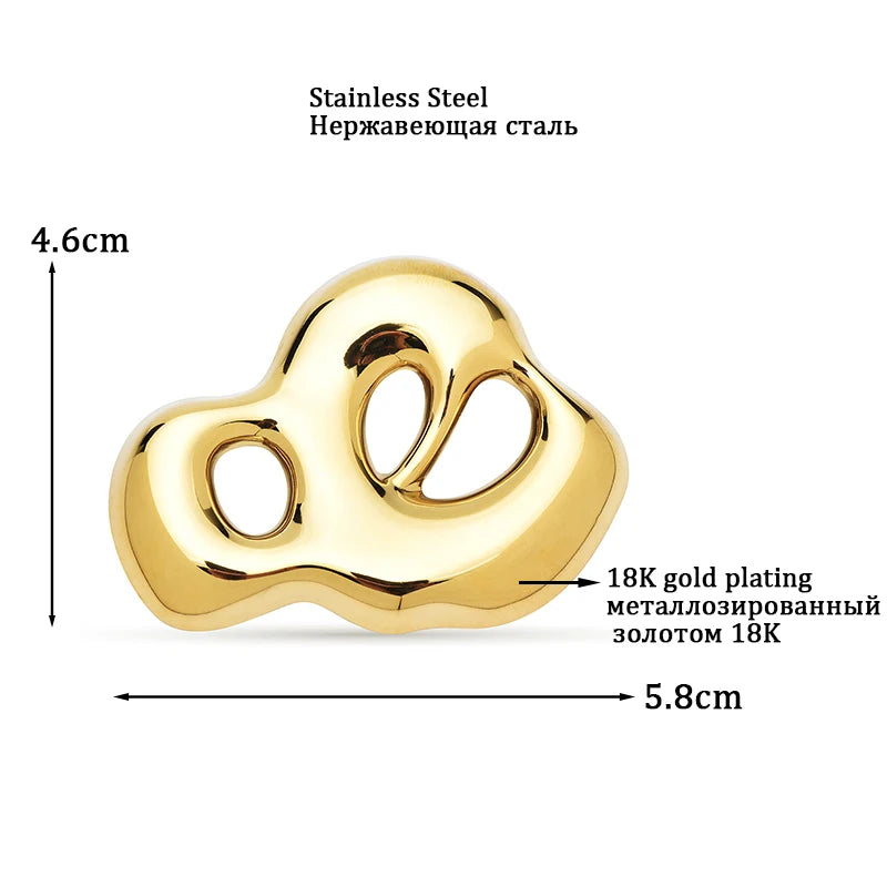 Sculptural Openwork Cloud Brooch — product view