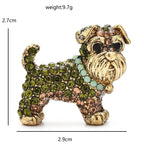 Rhinestone Schnauzer Dog Brooch dimensions and weight
