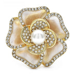 Pearl-Look Peony Flower Brooch — Pearl-Look Peony
