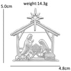 Nativity Manger Scene with Star Brooch