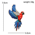Flying Parrot with Sparkling Wings Brooch
