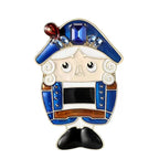 Enamel Nutcracker Soldier Brooch — Blue