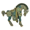Ornate Rhinestone Horse with Decorative Saddle Brooch product variant photo