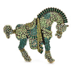 Ornate Rhinestone Horse with Decorative Saddle Brooch product variant photo