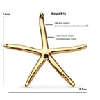 Minimal Starfish Stainless Steel Brooch — dimensions