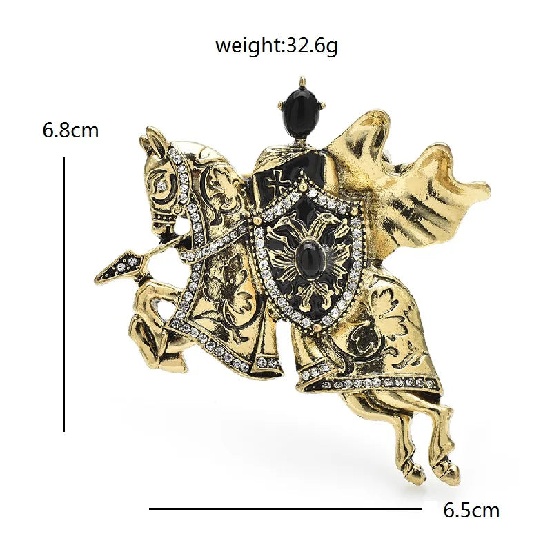 Armored Knight on Horseback Brooch — dimensions