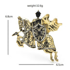 Armored Knight on Horseback Brooch — dimensions