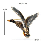 Enamel Flying Duck Brooch