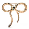 Looped Snake Bow Brooch — Gold