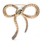 Looped Snake Bow Brooch — Gold