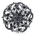 Openwork Star Flower Rhinestone Medallion Brooch — Black