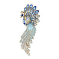 Ornate Peacock with Flowing Tail Brooch original white background product photo