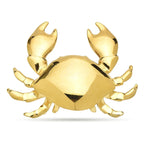 Polished Metal Crab Brooch — Gold