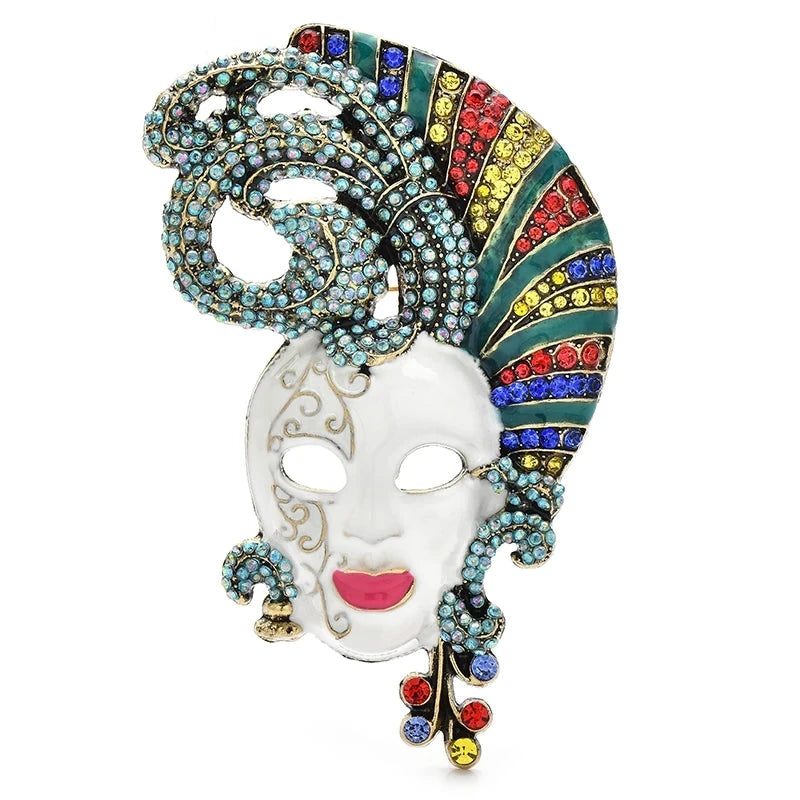 Jeweled Venetian Masquerade Mask Brooch product variant photo