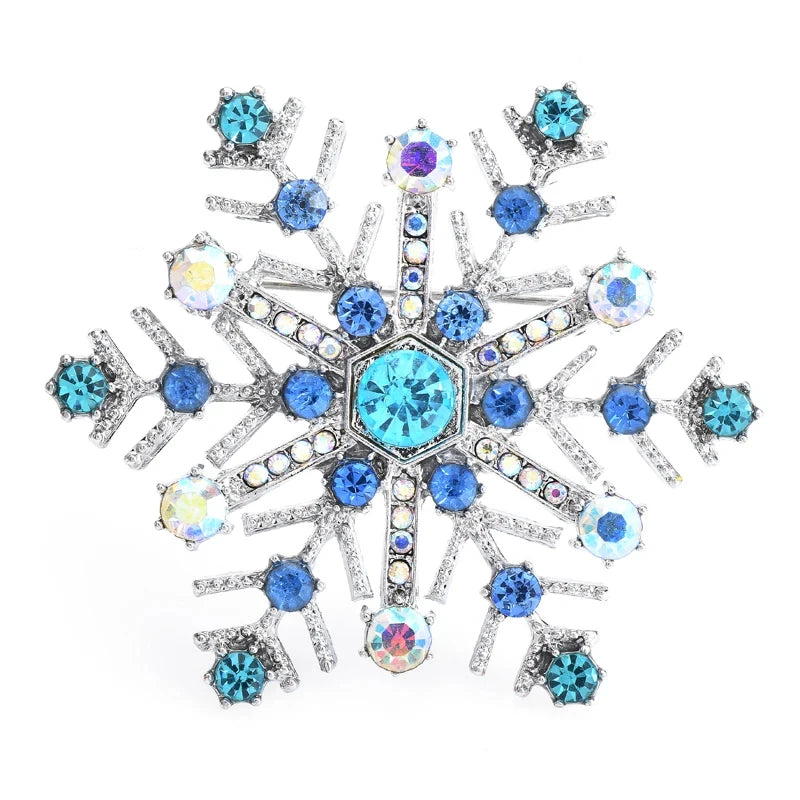 Broche flocon de neige à six branches ornée de joyaux