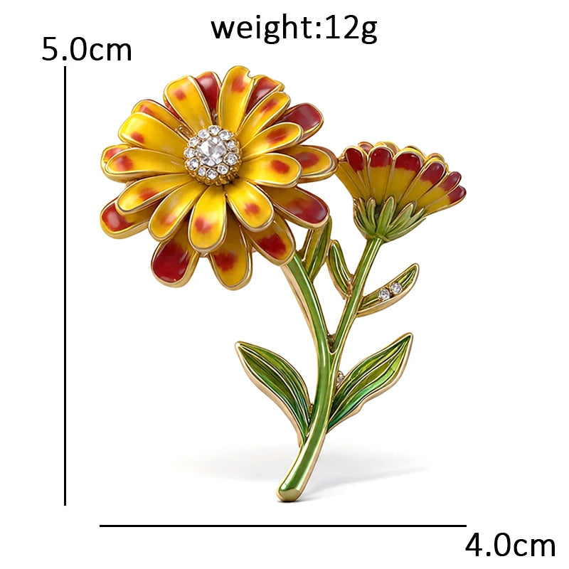 Birth Flower Garden Motif Brooch
