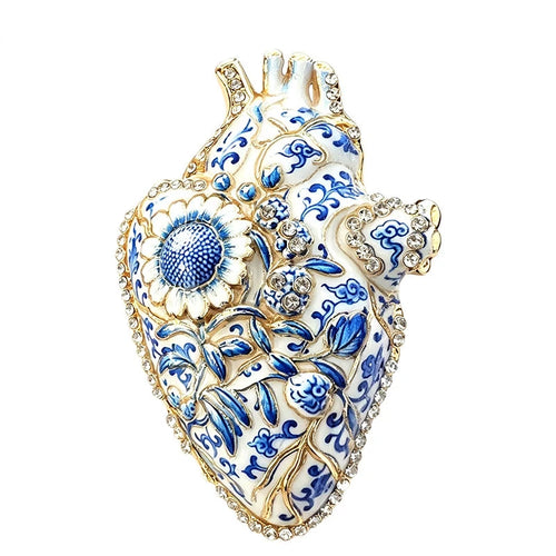 Anatomical Heart with Flowers Brooch original white background product photo