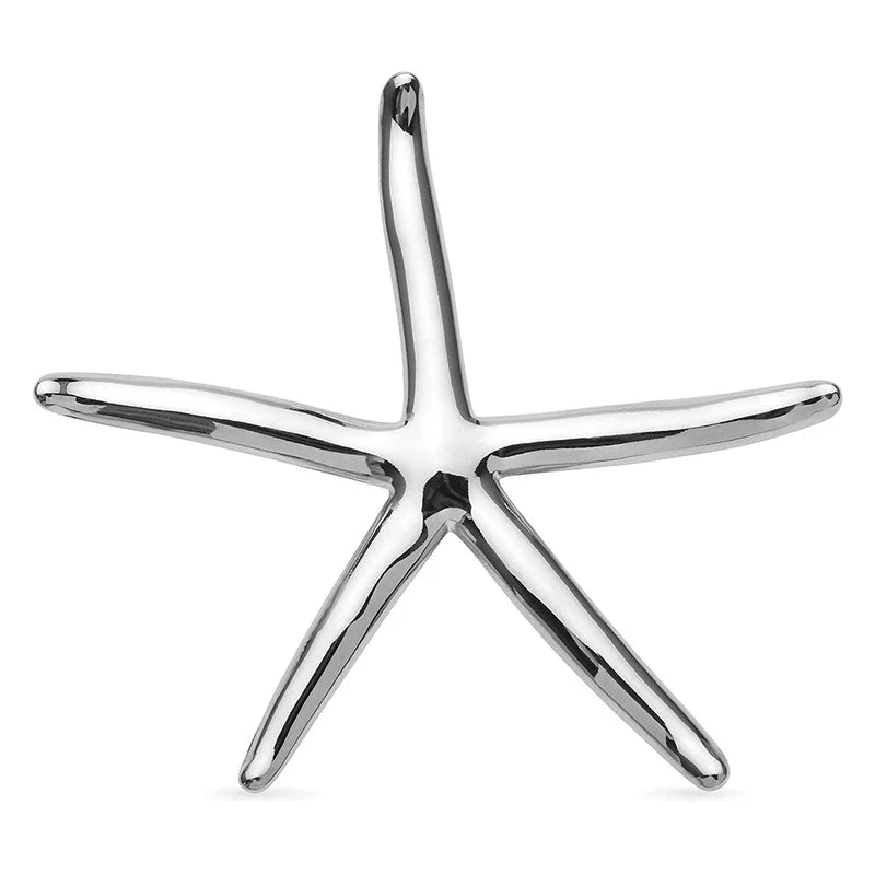 Minimal Starfish Stainless Steel Brooch — Silver