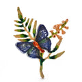 Enamel Butterfly on Leafy Flower Sprig Brooch original variant product photo