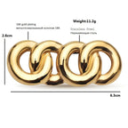 Interlocking Chain Links Brooch — dimensions