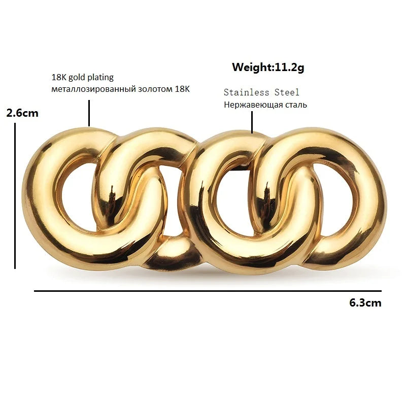 Interlocking Chain Links Brooch — dimensions