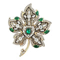 Vintage Baguette Faceted Maple Leaf Brooch original white background product photo