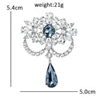 Faceted Floral Swag with Teardrop Brooch
