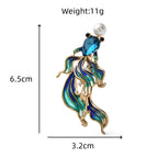 Enamel Flowing-Tail Goldfish Brooch dimensions and weight