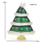 Snow-Edged Green Christmas Tree Brooch — dimensions
