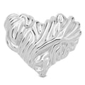 Textured Love Heart Brooch — Silver