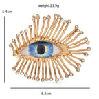 Blue Eye with Radiating Golden Lashes Brooch dimensions and weight