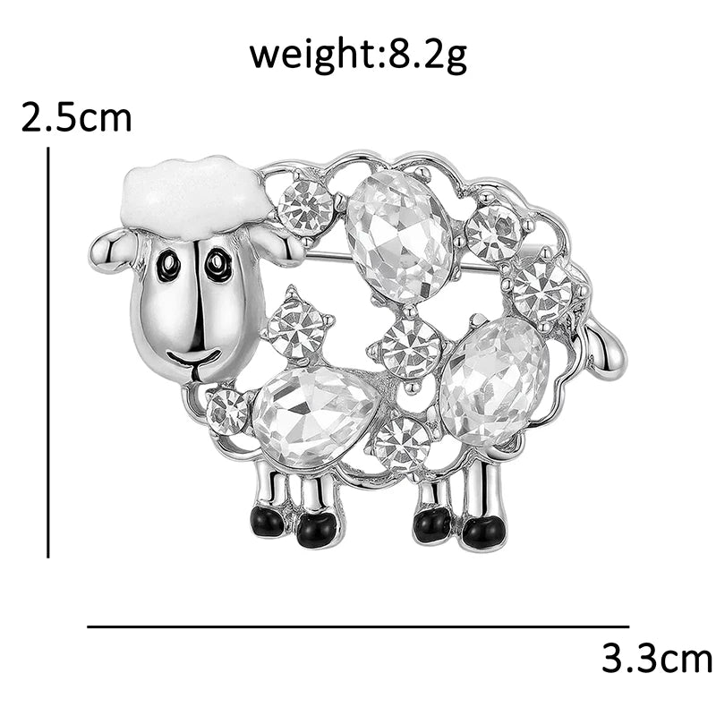 Colorful Sparkle Sheep with Tuft Brooch