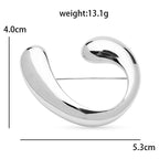 Polished Open Curve Brooch — dimensions