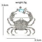 Sparkling Crab with Raised Claws Brooch