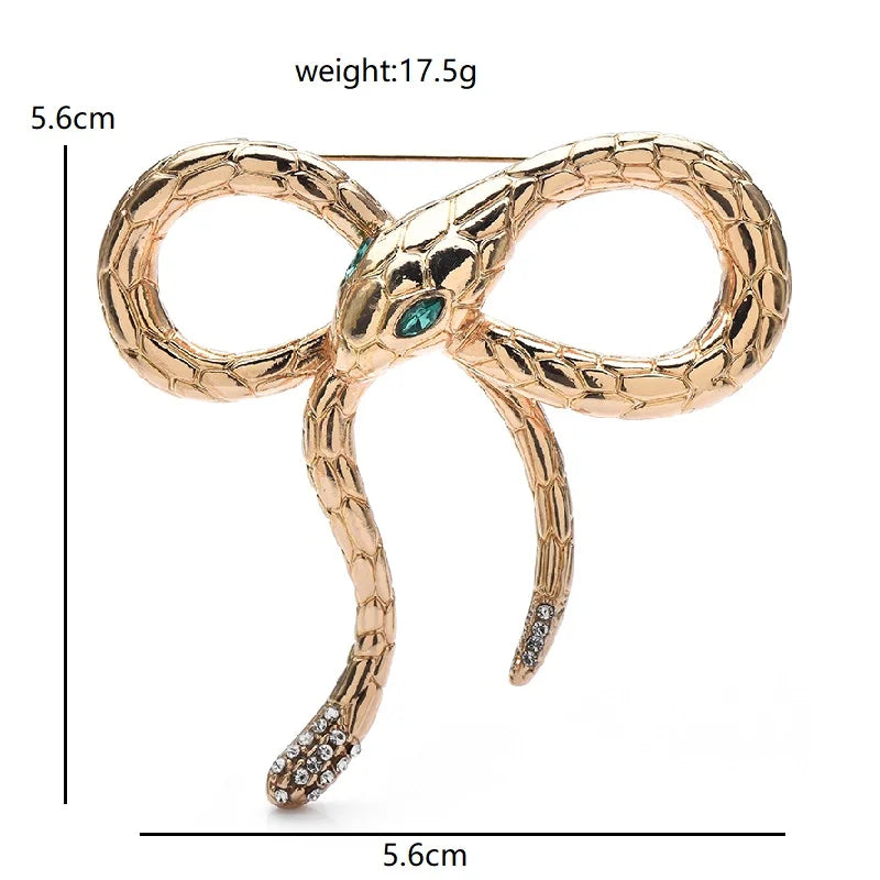 Looped Snake Bow Brooch — dimensions